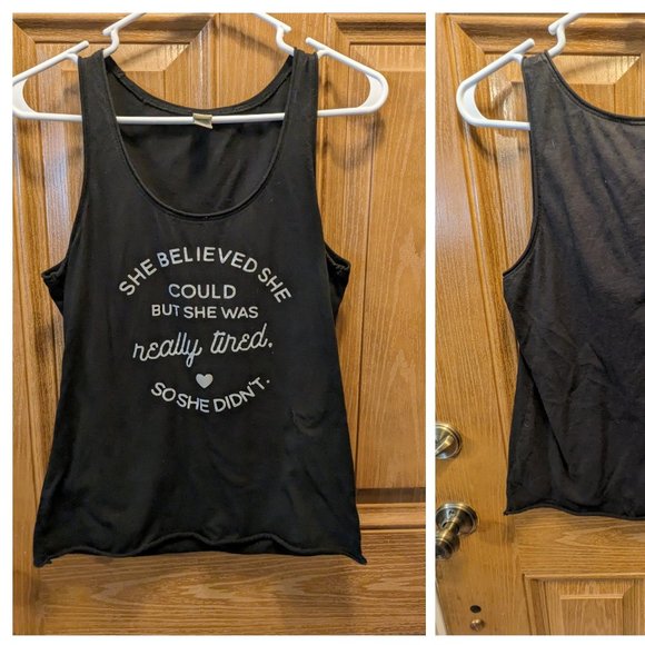"She Believed She Could, But..." Funny Tank Top - Size Large - Picture 2 of 3